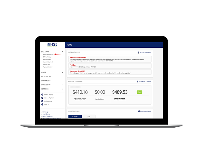 AutoPay Registration on Laptop
